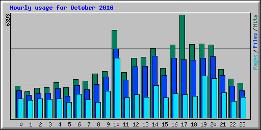 Hourly usage for October 2016