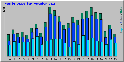 Hourly usage for November 2016