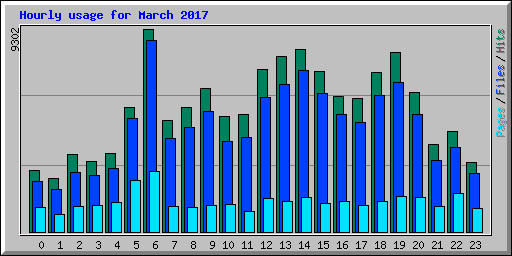 Hourly usage for March 2017